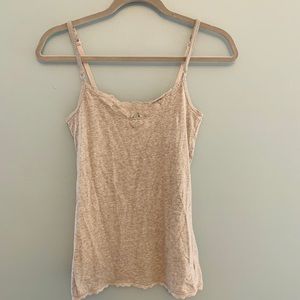 American Eagle Lace Trim Light Gray Tank Top